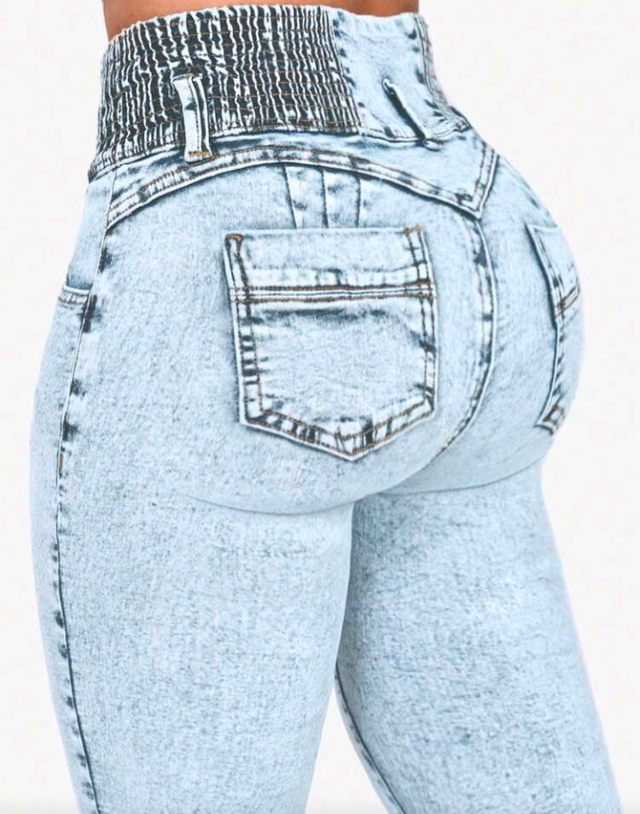 High waisted - butt lift skinny jeans -3 wash