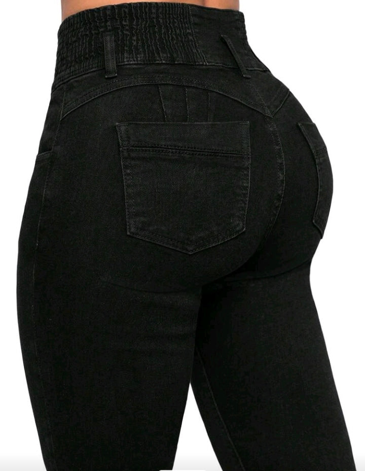 High waisted - butt lift skinny jeans -3 wash