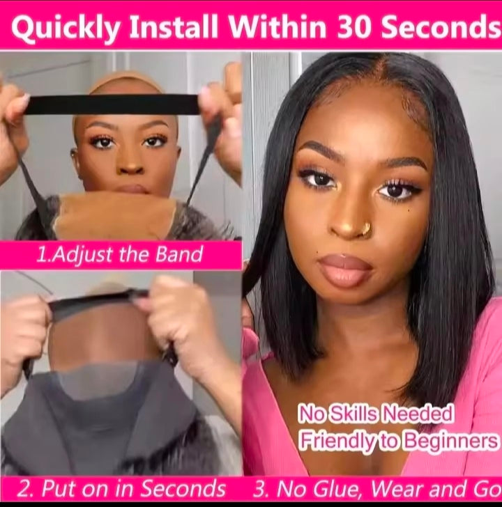 Hair pieces,no glue needed, bougie style