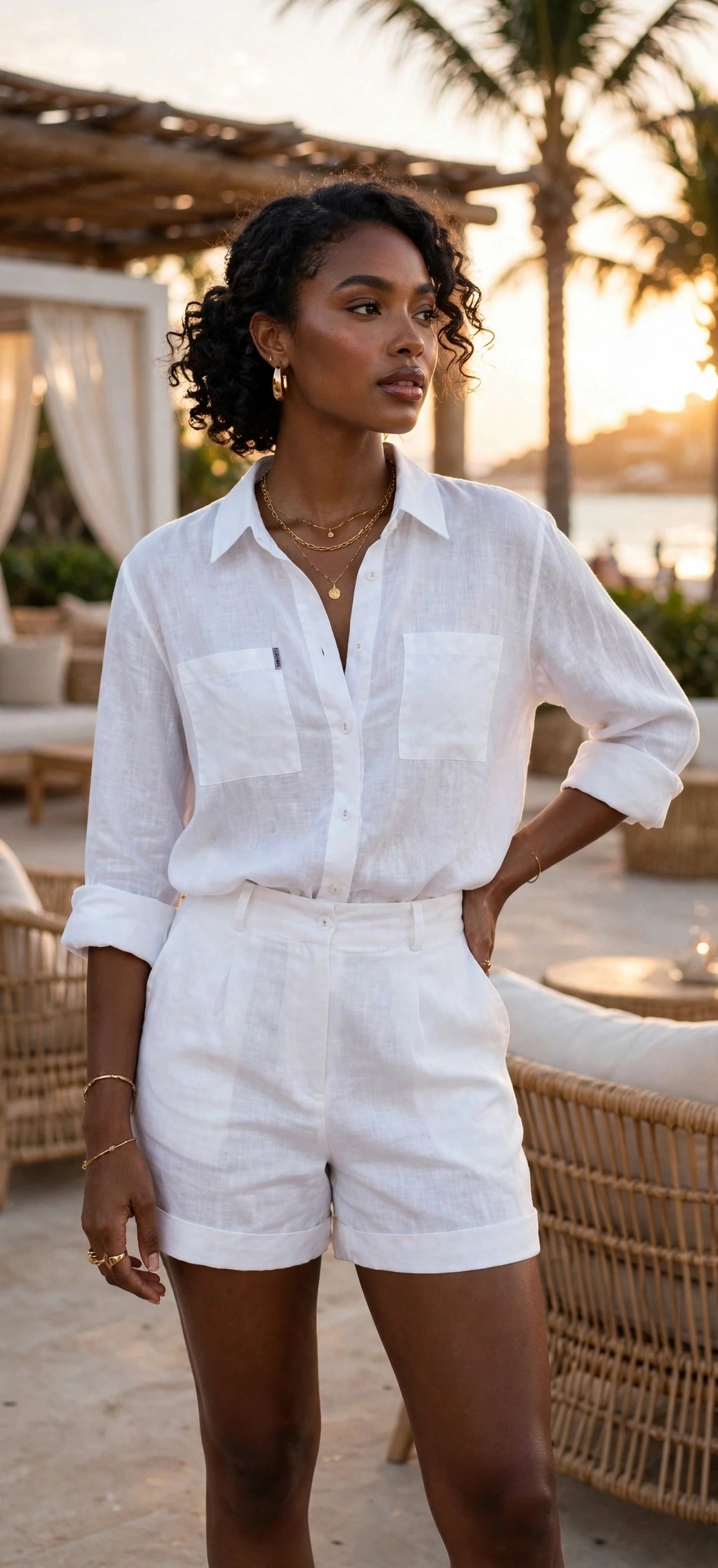 Bougie luxe linen set-white